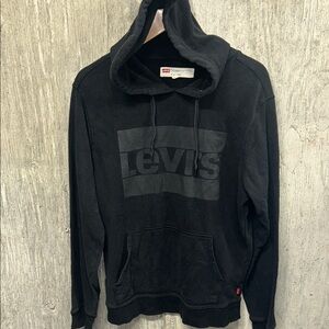Levi's Men's Black Logo Hoodie With Pouch Small